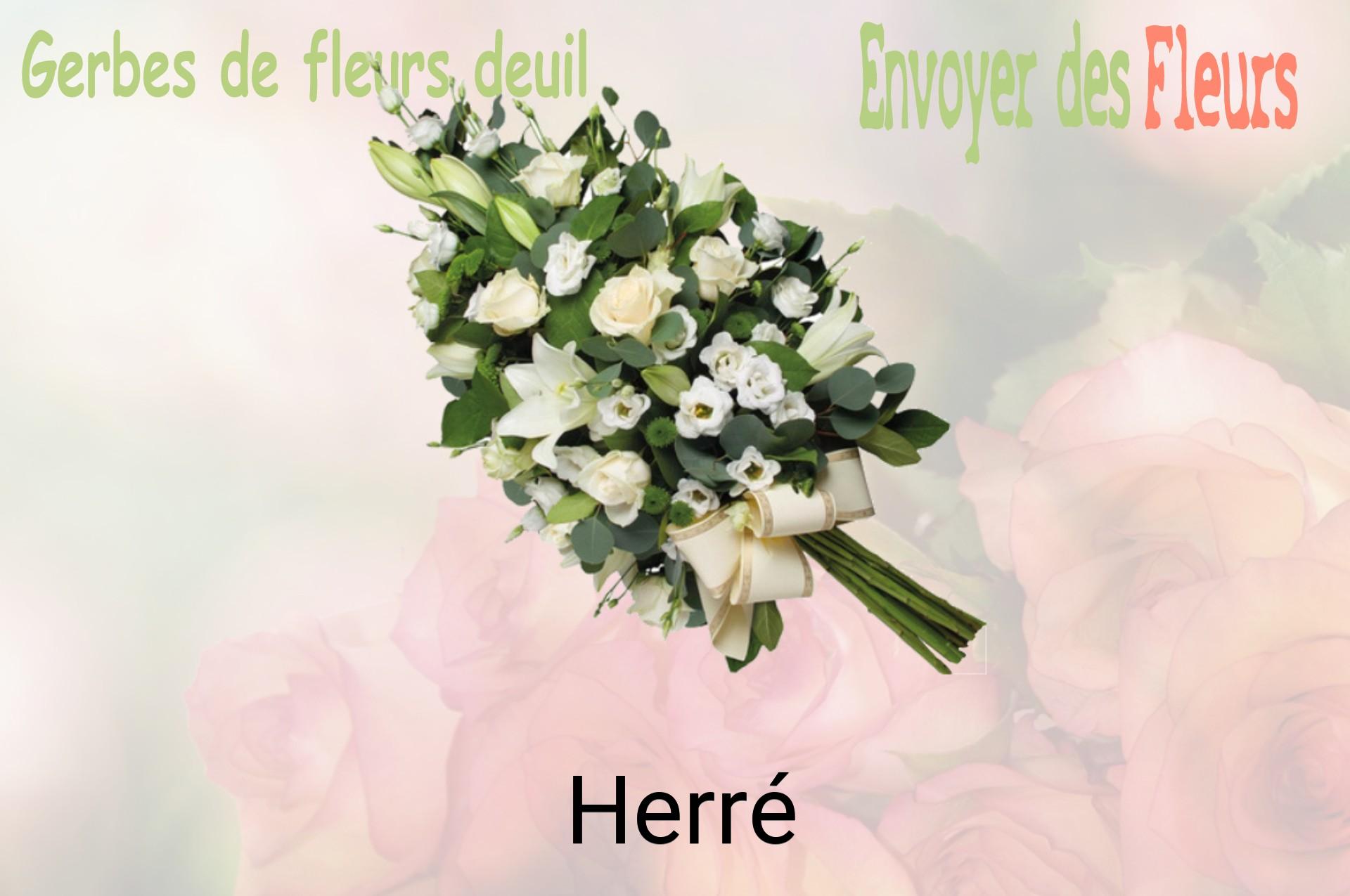 Gerbe de fleurs de deuil livrée à Herré